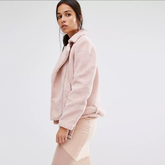 Missguided Pink Faux Fur Jacket, Women's Size 4 - Picture 3 of 16
